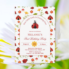Convite para primeiro aniversario Ladybug