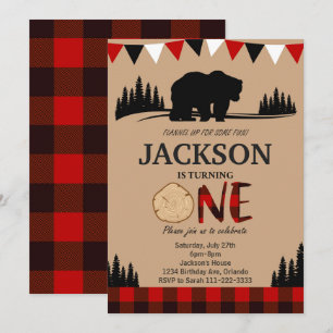Convite para primeiro aniversario Lumberjack