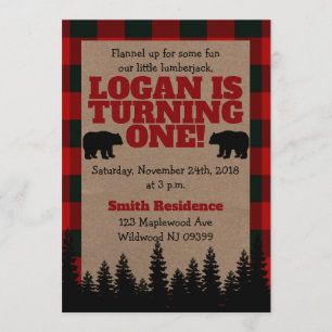 Convite para primeiro aniversario Lumberjack