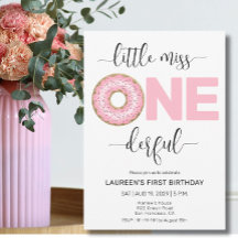 Convite para primeiro aniversario MIs cor-de-rosa 