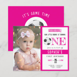 Convite para primeiro aniversario Rosa de Fotograf