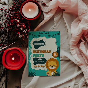 Convite para primeiro aniversario Safari Jungle Li