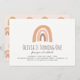 Convite para primeiro aniversario Terrestre Pastel