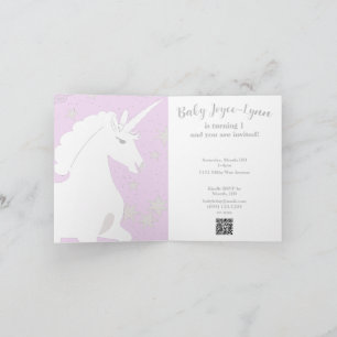 Convite para primeiro aniversario Unicórn e Stars