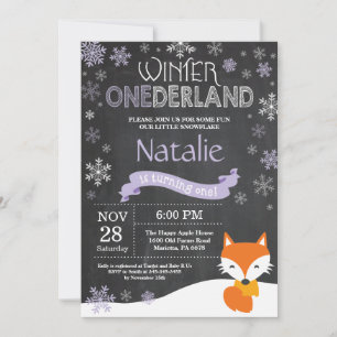 Convite para primeiro aniversario Winter Onederlan