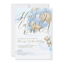 Convite para primeiros aniversarios Bear Theme Kid