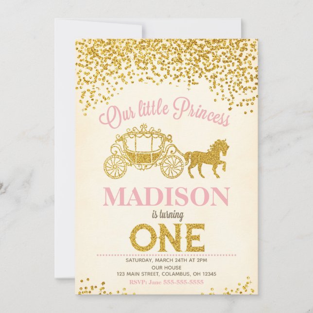 Convite para primeiros aniversarios da Princesa /  (Frente)