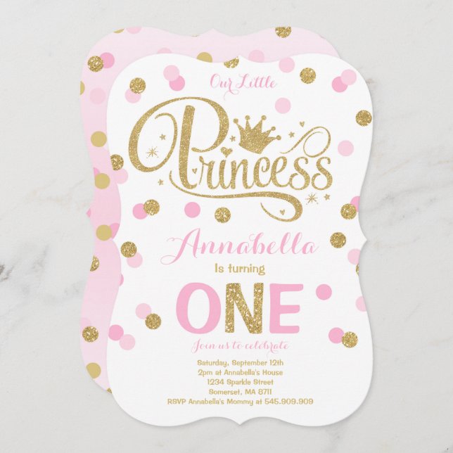 Convite para primeiros aniversarios da Princesa, c (Frente/Verso)