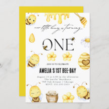 Convite para primeiros aniversarios de abelhas