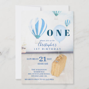 Convite para primeiros aniversarios de Balões Azui