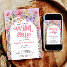 Convite para primeiros aniversarios de flor selvag