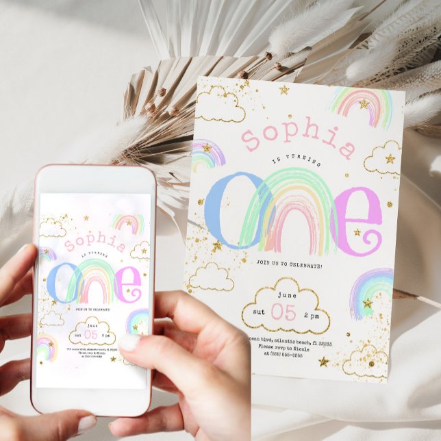 Convite para primeiros aniversarios de Nuvens Dour (Criador carregado)