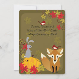 Convite Para primeiros aniversarios De Outono De A