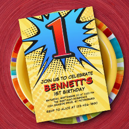 Convite para primeiros aniversarios de Super-Herói