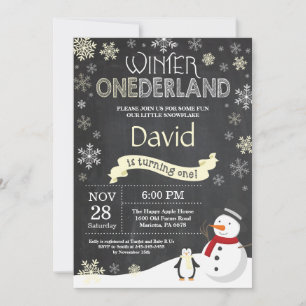Convite para primeiros aniversarios de Winter Oned