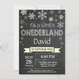Convite para primeiros aniversarios de Winter Oned