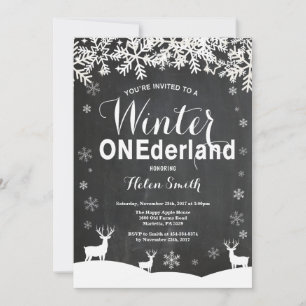 Convite para primeiros aniversarios de Winter Oned