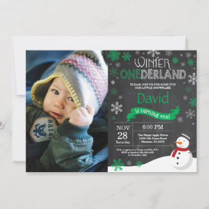 Convite para primeiros aniversarios de Winter Oned