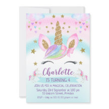 convite para primeiros aniversarios Dourado do Uni