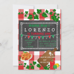 Convite para primeiros aniversarios Italiano