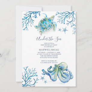 Convite para primeiros aniversarios no Oceano Amea
