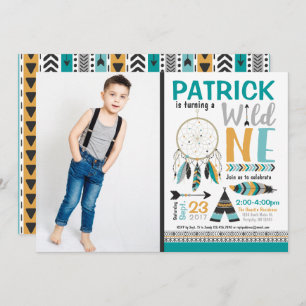 Convite para primeiros aniversarios Wild ONE