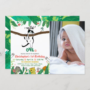 Convite para primeiros aniversarios Wild One Tuxed