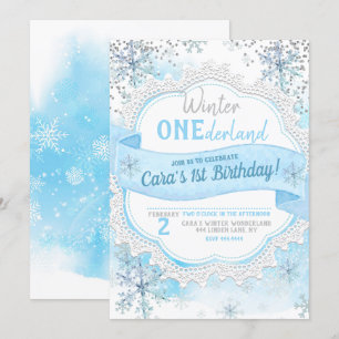 Convite para primeiros aniversarios Winter ONEderl