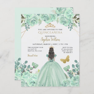 Convite para Princesa Quinceañera, Dourada de Casa