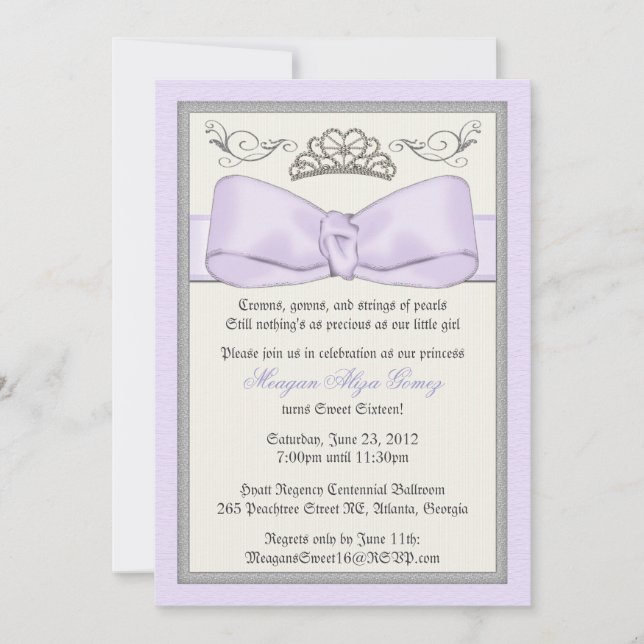 Convite para Princesa Roxa (Frente)