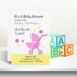 Convite para Projeto de Carrinho de Bebê Shower