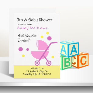 Convite para Projeto de Carrinho de Bebê Shower