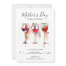 Convite para Provando de Vinho dia de as mães