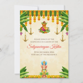 Convite para puja indiana, convite para Katha de S