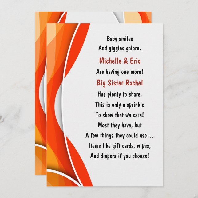 Convite para pulverização de bebês (Frente/Verso)