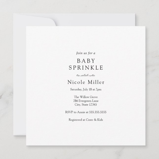 Convite para pulverização de bebês (Frente)