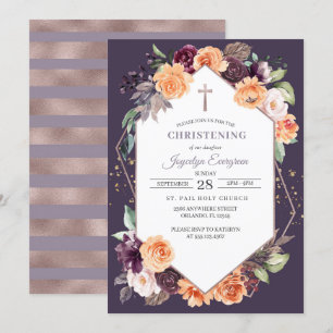 Convite para Queda Floral de Pêssego Roxo