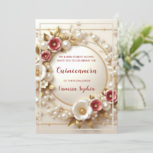 Convite para Quinceañera para Dreamy Floral