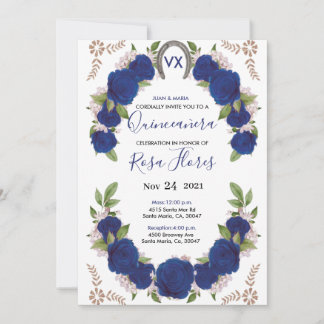 Convite para Quinceanera, Rosas Blu