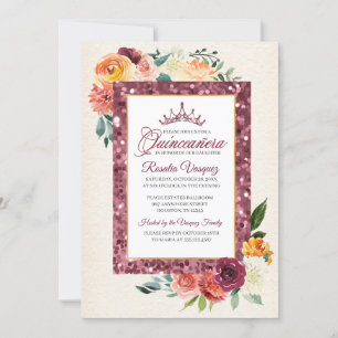 Convite para Quinceanera, Sequência Floral de Outo