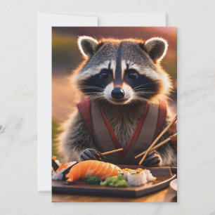 convite para raccoon sushi