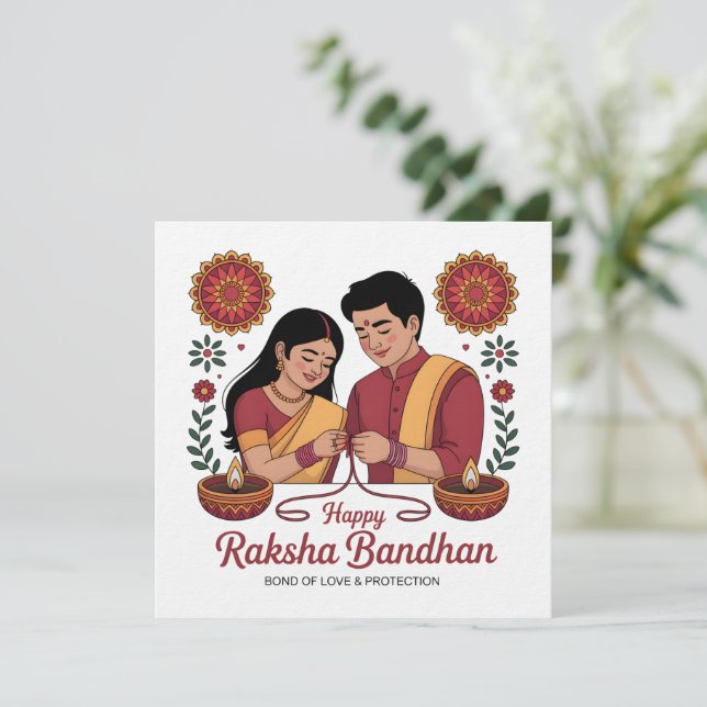 Convite para Raksha Bandhan (Em pé/Frente)