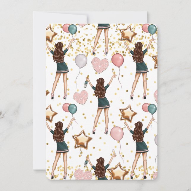 Convite Para Rapariga De Aniversário (Frente)