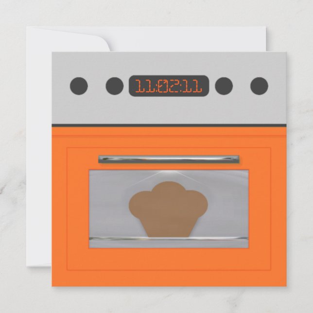 Convite para Receita de Bebê (laranja um) (Frente)