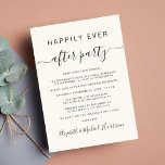 Convite para Recepção de casamento Chic<br><div class="desc">Elemento simples e chique de creme leve ou pequeno anúncio de casamento e recepção de casamento ou convite de festas de celebração. "Feliz Festa Nunca Depois" é escrito em uma simples tipografia e um roteiro de tendências com pestanas. Personalize seu anúncio de casamento e convite de recepção e adicione seus...</div>