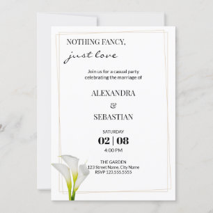 Convite para Recepção de Casamento com Lírio Calla