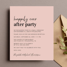 Convite para Recepção de casamento de Blush de Fot