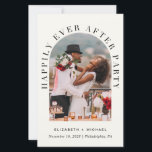 Convite para Recepção de casamento de Creme de Fot<br><div class="desc">Um elopemento moderno e econômico de creme leve ou anúncio privado de casamento e convite de recepção. A frente apresenta sua foto em um quadro de arco e "Feliz Festa Depois" em tipografia elegante. Adicione seus primeiros nomes, data do casamento e local. Ao contrário, você pode personalizar seu convite e...</div>