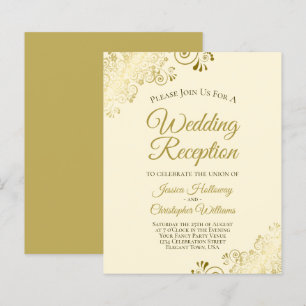 Convite para Recepção de casamento de Creme de O