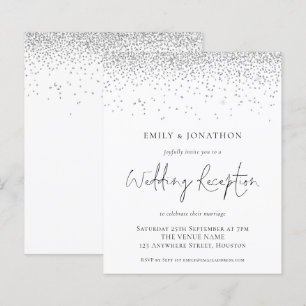Convite para Recepção de casamento de Glitter de P
